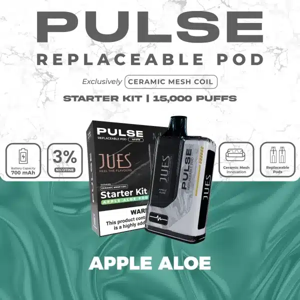 jues pulse 15k กลิ่นแอปเปิลสดหอมกรอบ ผสมว่านหางจระเข้ฉ่ำ ให้ความรู้สึกสดชื่นเบาสบาย