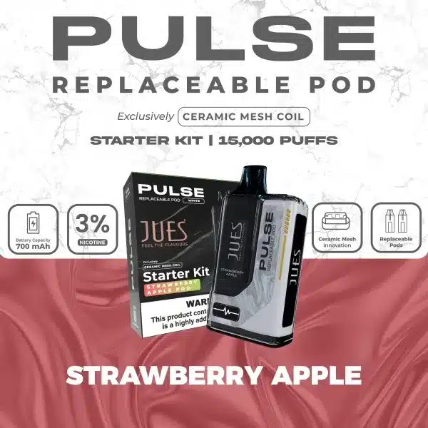 jues pulse 15k กลิ่นสตรอว์เบอร์รี่ฉ่ำแดง ผสมแอปเปิลกรอบ อร่อยเปรี้ยวหวานลงตัว